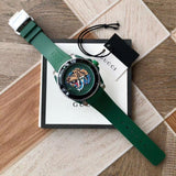 Gucci Dive Tiger Green Dial Green Rubber Strap Watch For Men - YA136316 Authentic Buy Shop Now