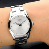 Tissot T Wave Diamonds White Dial Silver Steel Strap Watch For Women - T112.210.11.036.00 Authentic Buy Shop Now