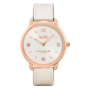Coach Delancey White Dial White Leather Strap Watch for Women - 14502790 Authentic Buy Shop Now
