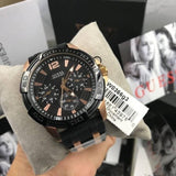 Guess Oasis Black Dial Two Tone Steel Strap Watch for Men - W0366G3 Authentic Buy Shop Now
