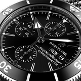 Breitling Superocean Heritage Chronograph 44 Black Dial Silver Mesh Bracelet Watch for Men - A13313121B1A1 Authentic Buy Shop Now