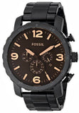 Fossil Nate Chrongraph Ion Plated Black Dial Black Steel Strap Watch for Men - JR1356 Authentic Buy Shop Now