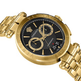 Versace Aion Chronograph Black Dial Gold Steel Strap Watch For Men - VE1D01721 Authentic Buy Shop Now