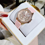 Michael Kors Mini Pilot Quartz Rose Gold Dial Pink Silicone Strap Watch For Women - MK7375 Authentic Buy Shop Now