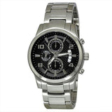 Guess Exec Chronograph Quartz Black Dial Silver Steel Strap Watch For Men - W0075G1 Authentic Buy Shop Now