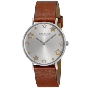 Coach Perry White Dial Brown Leather Strap Watch for Women - 14503242 Authentic Buy Shop Now