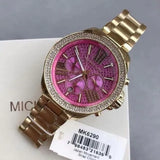 Michael Kors Wren Purple Dial Gold Steel Strap Watch for Women - MK6290 Authentic Buy Shop Now