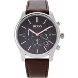 Hugo Boss Time One Black Dial Brown Leather Strap Watch for Men - 1513448 Authentic Buy Shop Now