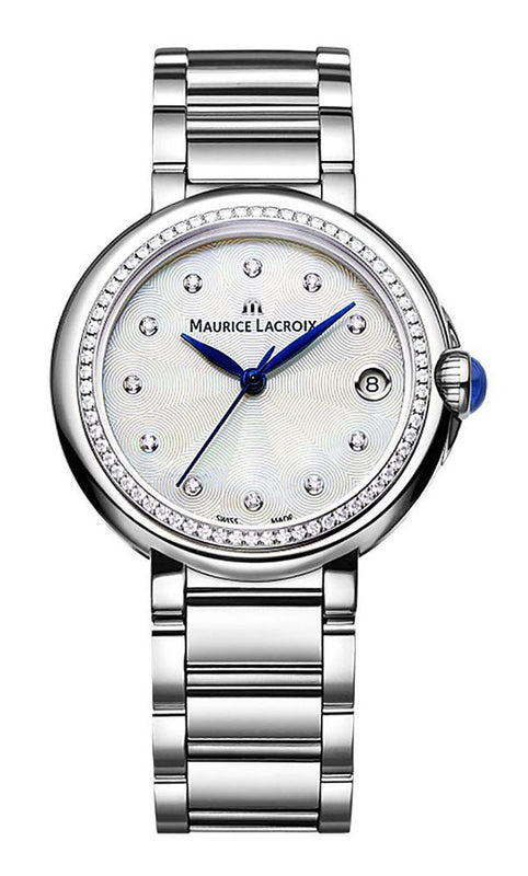 Maurice Lacroix Fiaba Diamonds Mother of Pearl Dial Silver Steel Strap Watch for Women - FA1004-SD502-170-1 Authentic Buy Shop Now