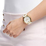 Guess Intrepid White Dial Two Tone Silicone Strap Watch For Women - W0325L2 Authentic Buy Shop Now