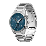 Hugo Boss Dapper Chronograph Blue Dial Silver Steel Strap Watch For Men - 1513927 Authentic Buy Shop Now