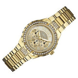 Guess Viva Diamonds Gold Dial Gold Steel Strap Watch for Women - W0111L2 Authentic Buy Shop Now
