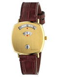 Gucci Grip Quartz Gold Dial Maroon Leather Strap Watch For Women - YA157402 Authentic Buy Shop Now