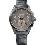 Hugo Boss Onyx Grey Dial Black Leather Strap Watch for Men - 1513366 Authentic Buy Shop Now