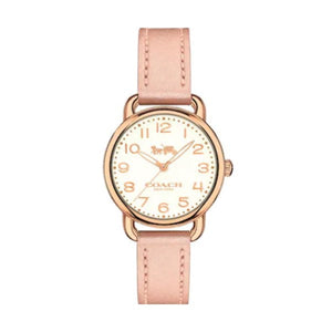 Coach Delancey Cream Dial Blush Pink Leather Strap Watch for Women - 14502750 Authentic Buy Shop Now