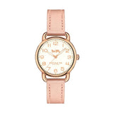 Coach Delancey Cream Dial Blush Pink Leather Strap Watch for Women - 14502750 Authentic Buy Shop Now