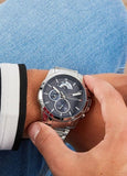 Tommy Hilfiger Decker Quartz Blue Dial Silver Steel Strap Watch for Men - 1791348 Authentic Buy Shop Now