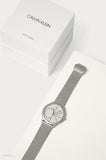 Calvin Klein Minimal White Dial Silver Mesh Bracelet Watch for Men - K3M5115X Authentic Buy Shop Now