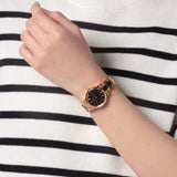 Daniel Wellington Iconic Link Black Dial Rose Gold Steel Strap Watch for Women - DW00100210 Authentic Buy Shop Now