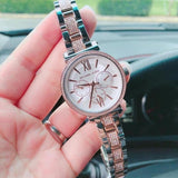 Michael Kors Sofie Chronograph White Dial Two Tone Steel Strap Watch For Women - MK4353 Authentic Buy Shop Now