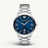 Emporio Armani Giovanni Quartz Blue Dial Silver Steel Strap Watch For Men - AR11227 Authentic Buy Shop Now