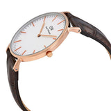Daniel Wellington Classic York White Dial Brown Leather Strap Watch For Women - DW00100038 Authentic Buy Shop Now