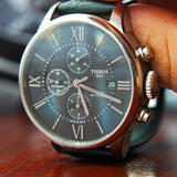 Tissot T Classic Chemin Des Tourelles Chronograph Black Dial Black Leather Strap Watch For Men - T099.427.16.058.00 Authentic Buy Shop Now