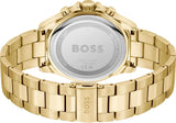 Hugo Boss Troper Chronograph Green Dial Gold Steel Strap Watch For Men - 1514059 Authentic Buy Shop Now