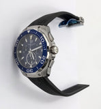 Tag Heuer Aquaracer Chronograph Blue Dial Black Rubber Strap Watch for Men - CAY111B.FT6041 Authentic Buy Shop Now