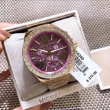 Michael Kors Wren Purple Dial Gold Steel Strap Watch for Women - MK6290 Authentic Buy Shop Now
