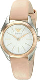 Emporio Armani Valeria Quartz White Dial Beige Leather Strap Watch For Women - AR11031 Authentic Buy Shop Now