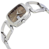 Gucci G Brown Square Brown Dial Silver Steel Strap Watch For Women - YA125402 Authentic Buy Shop Now