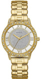 Guess Analog Diamonds Silver Dial Gold Steel Strap Watch For Women - W1013l2 Authentic Buy Shop Now