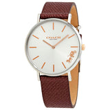 Coach Perry White Dial Brown Leather Strap Watch for Women - 14503154 Authentic Buy Shop Now