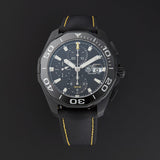 Tag Heuer Aquaracer Chronograph PVD Black Dial Black Nylon Strap Watch for Men - CAY218A.FC6361 Authentic Buy Shop Now