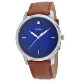 Fossil The Minimalist 3H Blue Dial Brown Leather Strap Watch for Men - FS5499 Authentic Buy Shop Now