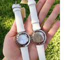 Michael Kors Averi Silver Dial White Leather Strap Watch for Women - MK2524 Authentic Buy Shop Now
