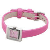 Gucci G-Frame Square Fuchsia Mother of Pearl Dial Fuchsia Leather Strap Watch For Women - YA128533 Authentic Buy Shop Now