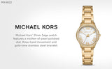 Michael Kors Sage Analog White Dial Gold Steel Strap Watch for Women - MK4822 Authentic Buy Shop Now