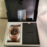 D1 Milano Ultra Thin Brown Dial Gold Steel Strap Watch for Men - D1-UTBJ13 Authentic Buy Shop Now