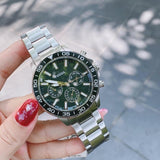 Fossil Bannon Chronograph Green Dial Silver Steel Strap Watch for Men - BQ2492 Authentic Buy Shop Now