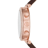 Michael Kors Parker Chronograph White Dial Brown Leather Strap Watch For Women - MK6917 Authentic Buy Shop Now