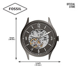 Fossil Forrester Automatic Skeleton Grey Dial Brown Leather Strap Watch for Men - ME3178 Authentic Buy Shop Now