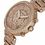 Michael Kors Uptown Glam Parker Chronograph Rose Gold Dial Steel Strap Watch for Women - MK5663 Authentic Buy Shop Now
