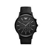 Emporio Armani Sportivo Chronograph Black Dial Black Leather Strap Watch For Men - AR2461 Authentic Buy Shop Now