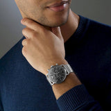 Emporio Armani Chronograph Black Dial Silver Mesh Bracelet Watch For Men - AR11104 Authentic Buy Shop Now