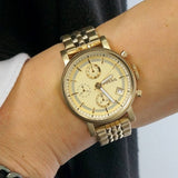 Fossil Boyfriend Chronograph Gold Dial Gold Steel Strap Watch for Women - ES2197 Authentic Buy Shop Now