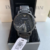 Emporio Armani Luigi Chronograph Black Dial Black Steep Strap Watch For Men - AR11045 Authentic Buy Shop Now