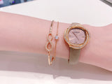 Swarovski Crystal Flower Grey Dial Grey Leather Strap Watch for for Women - 5552424 Authentic Buy Shop Now