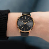 Michael Kors Pyper Black Dial Black Leather Strap Watch For Women - MK2747 Authentic Buy Shop Now